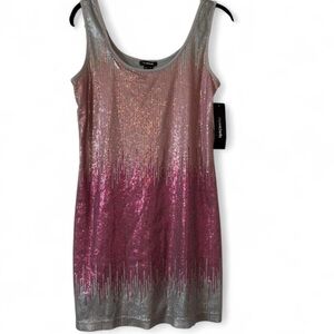 My Michelle Glittering Silver and Pink Mini Dress